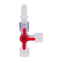 Red three-way valve