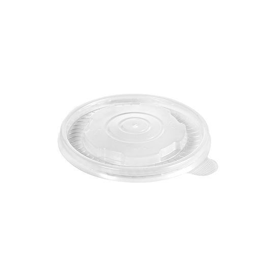 Der Deckel für 201088 Weiß PP 90x90x6 von Duni GmbH, im 50er Pack, ist ein runder Kunststoffdeckel mit erhabener Mitte und strukturierter Lasche zum leichten Abnehmen - ideal für die Gastronomie Aufbewahrung, abgebildet auf einem schlichten weißen Hintergrund.