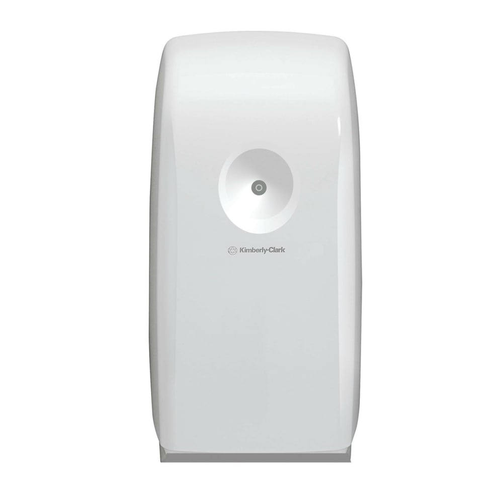 Das Aquarius™ Lufterfrischungsgerät von Kimberly-Clark GmbH ist ein weißer, wandmontierter Spender mit einem eleganten Design, der jedes Raumluftsystem für eine saubere, frische Umgebung ergänzt.