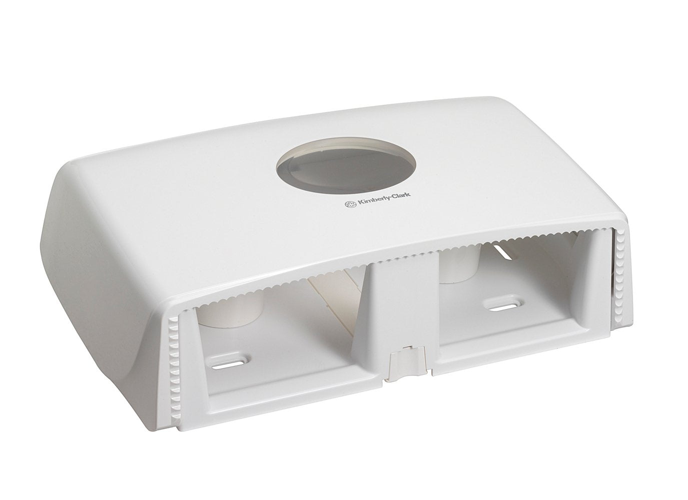 Der Aquarius™ Toilettenpapierspender von Kimberly-Clark GmbH ist ein weißer Doppelrollenspender für Jumbo-Toilettenpapier Mini, der sich durch sein rechteckiges Design und seine effiziente Papierspende auszeichnet - ideal für stark frequentierte Toiletten.