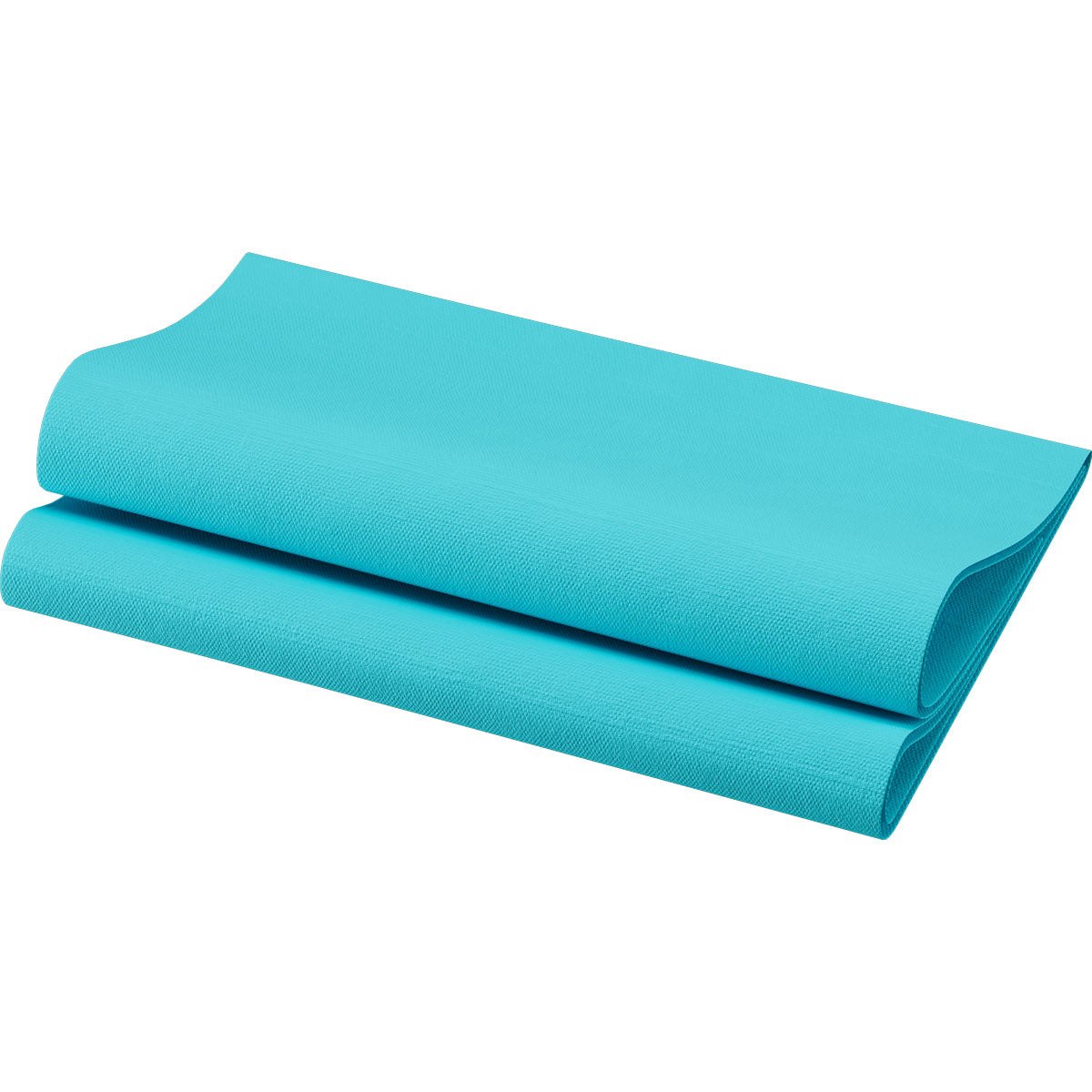 Die Serviette Bio-Dunisoft-Servietten 40 x 40 cm 1/4 Falz der Duni GmbH ist sauber gefaltet und hat eine strukturierte Oberfläche auf weißem Hintergrund.