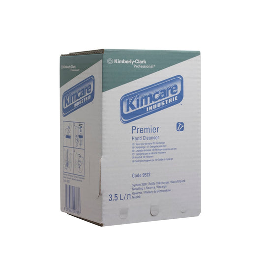 Ein Karton enthält zwei grüne 3,5-Liter-Beutel Scott® Industrial Waschlotion von Kimberly-Clark GmbH - eine hautfreundliche, industrielle Waschlotion, ideal für die Arbeitsplatzhygiene.