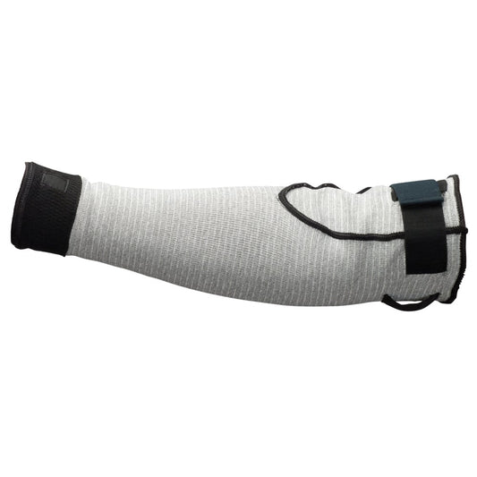 Der KleenGuard® G60 Endurapro™ 18" grauer Ärmel von Kimberly-Clark GmbH bietet Schnittfestigkeit der Stufe 5 und volle Armabdeckung, mit schwarzem Besatz und verstellbaren Riemen für anspruchsvolle Aufgaben. Die Packung enthält 2 Beutel x 12 Ärmel pro Karton.