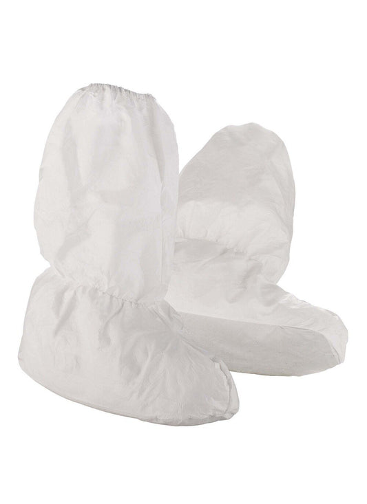 Kimberly-Clark GmbH KleenGuard® A40 Leichter Überziehstiefel - Weiß, Universalgröße: Einweg-Überziehstiefel mit elastischem Abschluss für zuverlässigen Schutz von Schuhen und Unterschenkeln in Reinraum- oder Medizinbereichen. 100 Stück/Karton.