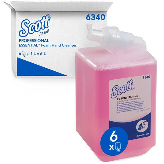 Die Scott® Essential™ Schaumseife für die tägliche Verwendung (1 L, rosa, Kassette) von Kimberly-Clark GmbH ist im Karton mit 6 Kartuschen erhältlich - insgesamt 6 Liter Nachfüllmenge für Ihre Handhygiene.