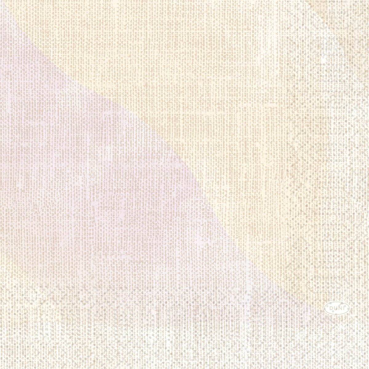 On a woven background of linen in beige, cream, and light pink waves, there is a small oval label with the inscription "Duni GmbH", on which Zellt.Serv.33x33 3lg 1/4 Serenity napkins (250 pieces), size 33 x 33 cm, are attached.