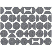 Ein Raster aus schwarzen und weißen strukturierten Kreisen und Halbkreisen auf Weiß - ideal für Duni GmbH Dunicel Sets 30x40 cm, 100 Stück - Formen für kreative Anlässe | Packung (100 Stück).