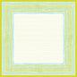 The Dunicel table cover 84x84 cm Elise Stripes by Duni GmbH has a cream-colored center, framed by blue, green, and yellow stripes in a hand-drawn style. This high-quality tablecloth (pack of 20) brings eco-friendly charm to any set table.