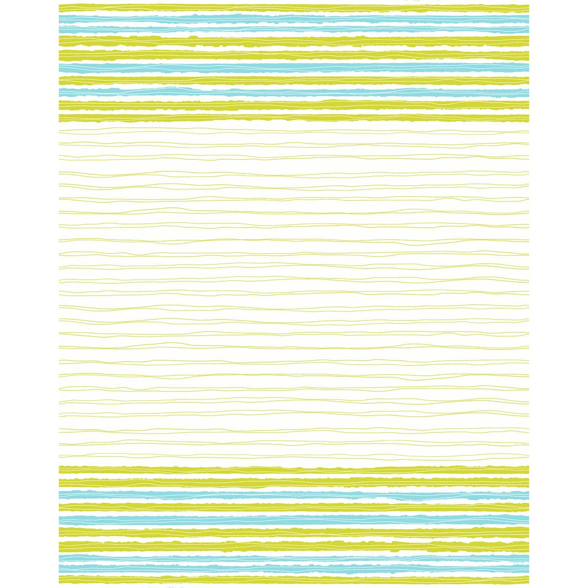 The Duni GmbH towel napkin 38 x 54 cm Elise Stripes features blue, green, and yellow watercolor stripes with thin yellow waves on white - ideal for table decoration. Available flat-packed in a package of 50 pieces.
