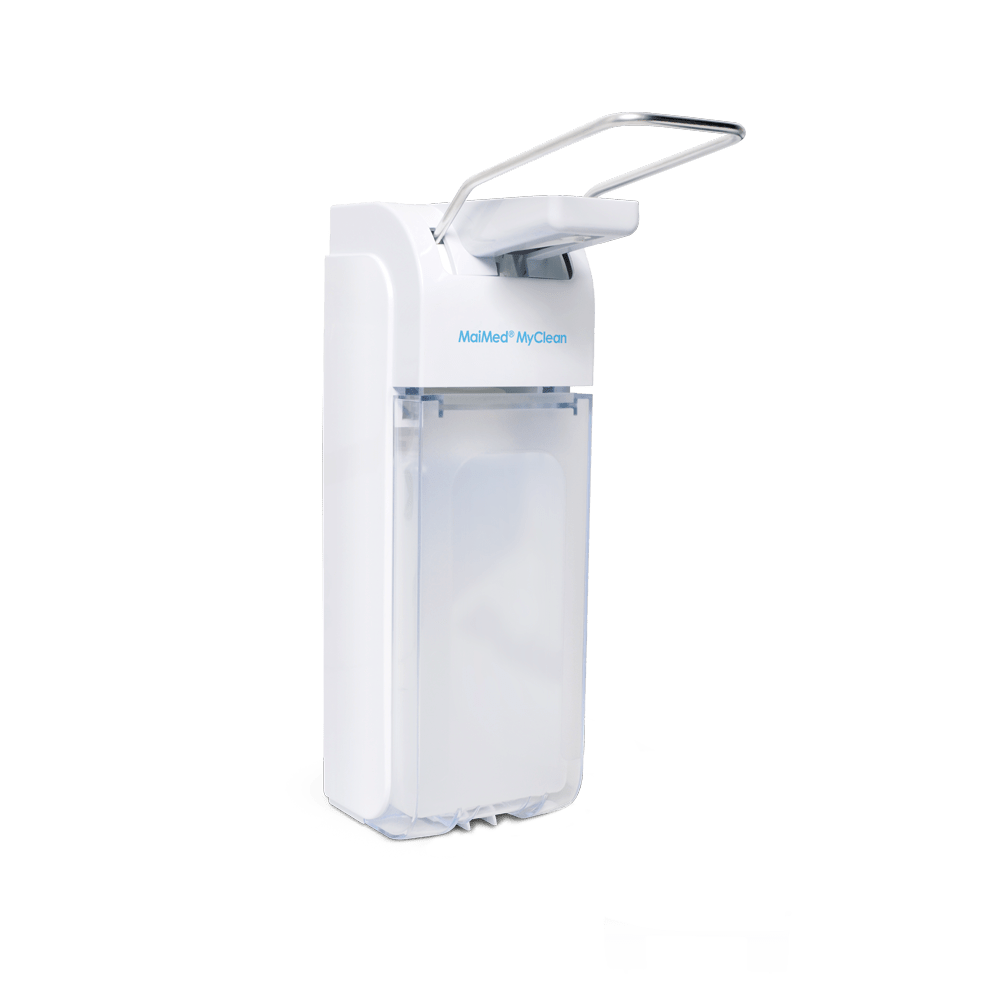 MaiMed MyClean universal dispenser plastic with arm lever white for 500ml & 1l (incl. 500ml adapter) | Bottle (500ml)