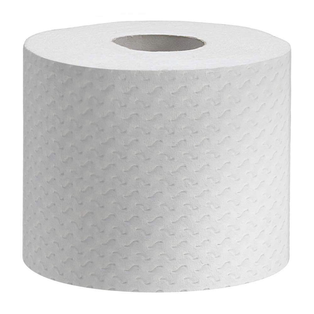 A single roll of Kleenex® toilet paper from Kimberly-Clark GmbH with 160 sheets and a textured, wavy surface, depicted on a solid white background.