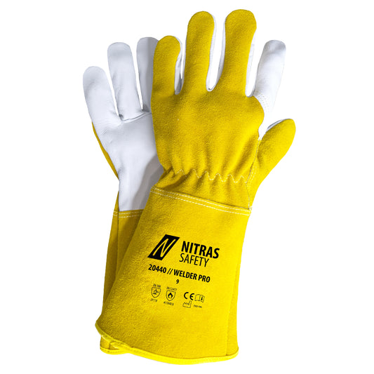 NITRAS WELDER PRO, welding gloves, ocher / gray