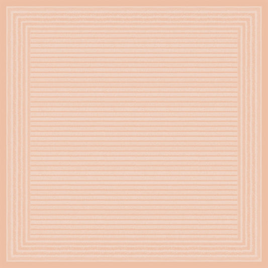 Ein quadratisches Bild mit gleichmäßig verteilten horizontalen Linien in Pfirsich und Rosa, das den raffinierten Look der Tessuto staubrosa 60111 Papierservietten (20 Stück) der Duni GmbH widerspiegelt. Dichtere Randlinien bilden einen zarten Rahmen um die Mitte.