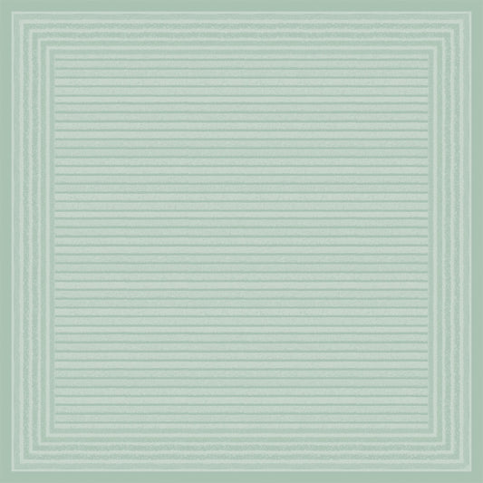 Ein quadratischer, blassgrüner Hintergrund, inspiriert von Tessuto mint 60111 der Duni GmbH, mit dünnen horizontalen Linien in der Mitte und mehreren rechteckigen Rändern, die einen dekorativen, geschichteten Rahmeneffekt erzeugen. Die Packung enthält 20 Stück.