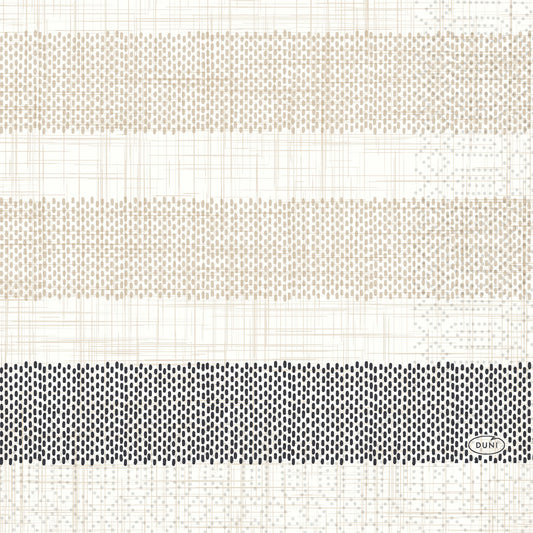 Eine Nahaufnahme der Rigato black 51055 Servietten von Duni GmbH (Packung mit 250 Stück), die ihre feine Textur und hochwertige Stoffqualität hervorheben.