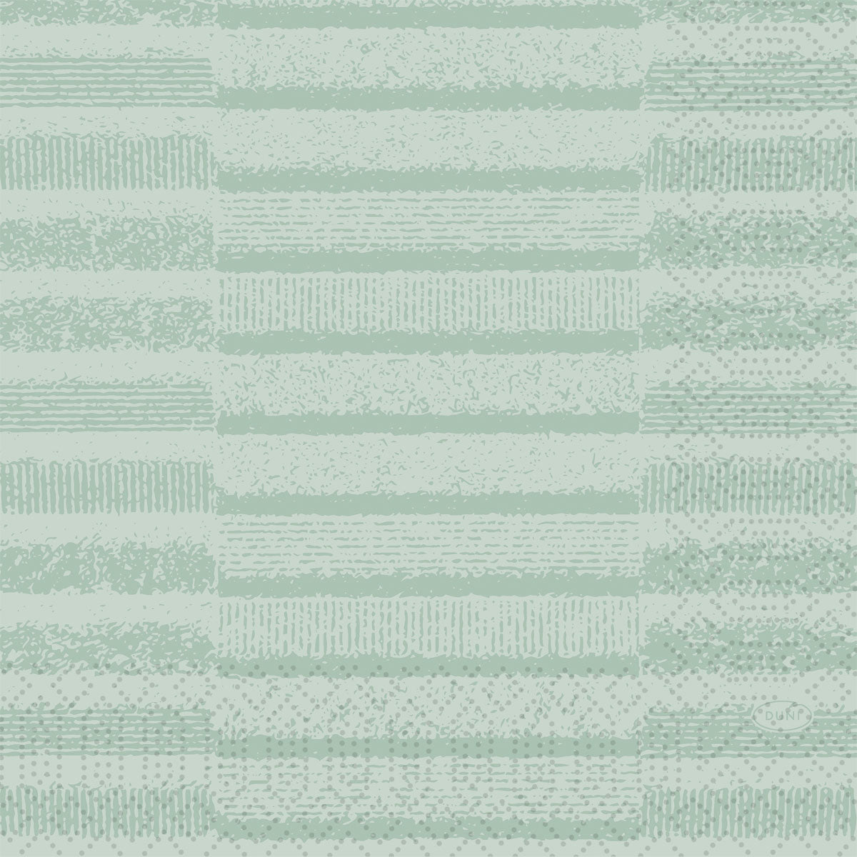 Ein Muster aus horizontalen, strukturierten Streifen in Hellgrün, das an die Servietten Tessuto mint 51055 der Duni GmbH erinnert. Handgezeichnet und getupft für einen abstrakten, sich wiederholenden Look, der jedem gedeckten Tisch subtile Eleganz verleiht.