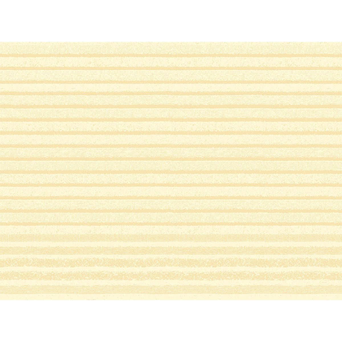 A light yellow background with evenly distributed horizontal lines in various shades of yellow is reminiscent of the Tessuto cream paper placemats 30x40 cm by Duni GmbH, which add an elegant touch to any set table with a subtle stripe pattern.