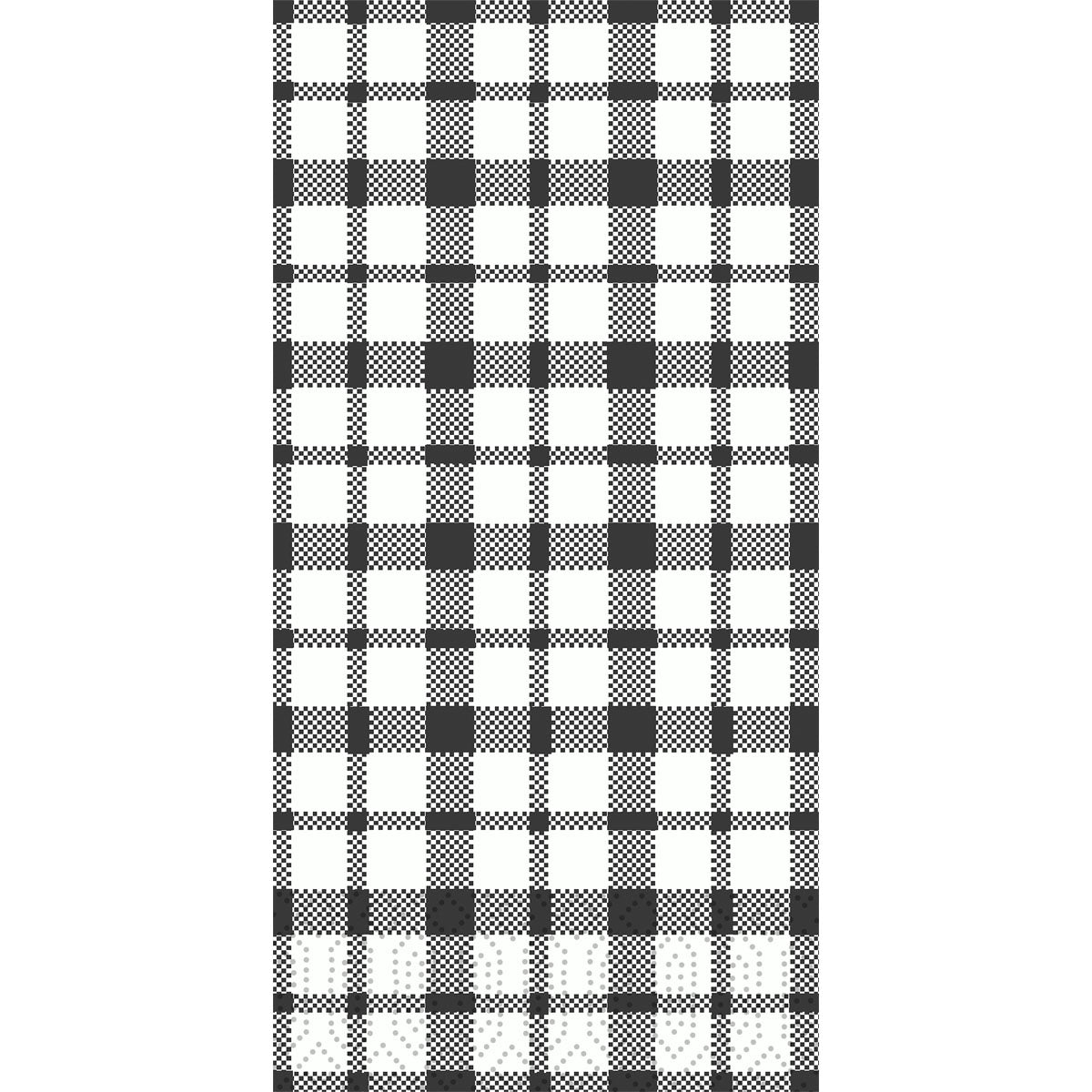 Klassisches schwarz-weißes Büffelkaro-Karo mit großen und kleinen Quadraten von Duni GmbH - ideal für hochwertige Servietten oder die Izza 53055 Packung (250 Servietten).