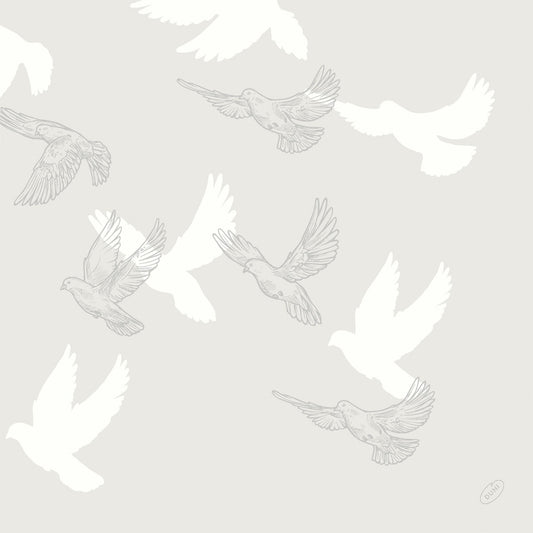 Soft Wings 62133 Servietten von Duni GmbH (Packung mit 60): Zarte Vogelmotive-teils feine Konturen, teils weiße Silhouetten-verleihen Ihrem Tisch eine elegante, weiche Note.