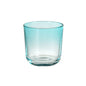 The Switch & Shine candle holder made of glass by Duni GmbH, in mint blue (81x72.5 mm), is shown with its thick base against a simple white background. Package: 1 piece.
