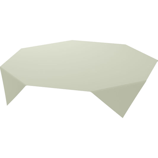 Eine pistaziengrüne, unregelmäßig geformte Bio-Dunicel-Mitteld.84x84cm Tischdecke von Duni GmbH (Packung, 20 Stück), mit flachen Oberflächen und eckigen Kanten, isoliert auf einem weißen Hintergrund.