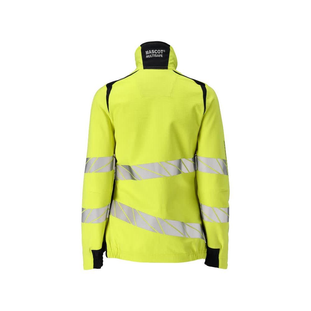 Jacket, women, ULTIMATE STRETCH work jacket Multisafe, hi-vis yellow/black-blue