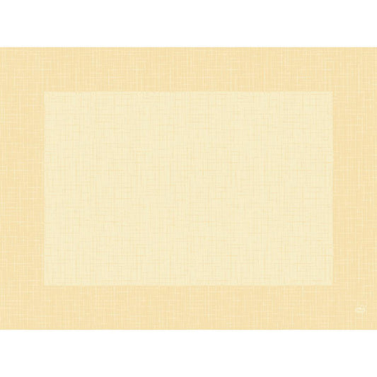 Ein quadratischer, strukturierter beiger Hintergrund mit einer helleren Mitte erinnert an gewebte Stoffe und erinnert an den natürlichen Stil der Bio-Dunicel-Sets 30x40 Linnea creme (100 Stück) der Duni GmbH - elegante, nachhaltige Servietten für jeden gedeckten Tisch.