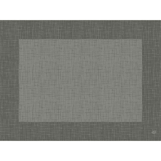 Die Dunicel-Tischsets Bio D-Cell 30 x 40 cm in Linnea granitgrau der Duni GmbH zeichnen sich durch ein quadratisches, gewebtes Gittermuster auf dunklem Hintergrund aus, ideal für umweltfreundlich gedeckte Tische, mit einem dezenten, runden Logo in der rechten unteren Ecke. Packung mit 100 Stück.