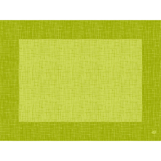 Ein digitales Bild mit einem großen hellgrünen Quadrat in der Mitte auf einem strukturierten olivfarbenen Hintergrund, beides schraffiert - ideal für die Präsentation von Bio-Dunicel-Sets 30x40 Linnea kiwi 100P. | Packung (100 Stück) von Duni GmbH in Gastronomiebetrieben.