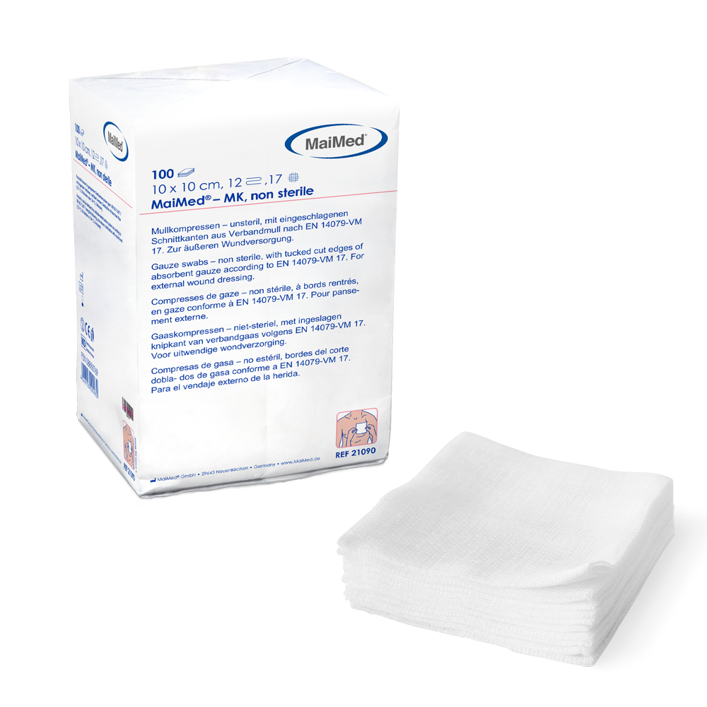 MaiMed-MK-unsterile gauze compresses of 100 pieces/paper bag