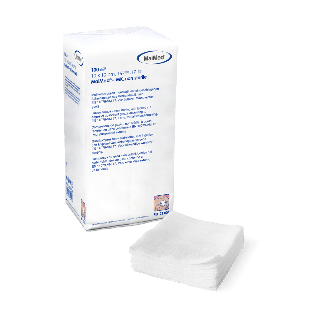 MaiMed-MK-unsterile gauze compresses of 100 pieces/paper bag