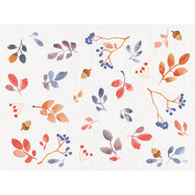 Ein aquarelliertes Herbstlaub-, Beeren- und Eichelmuster im herbstlichen Farbverlauf ziert die Duni GmbH Papier-Tischsets 30x40cm Autumn Gradient (Packung 250 Stück)-ideal für eine charmante Tischdekoration.