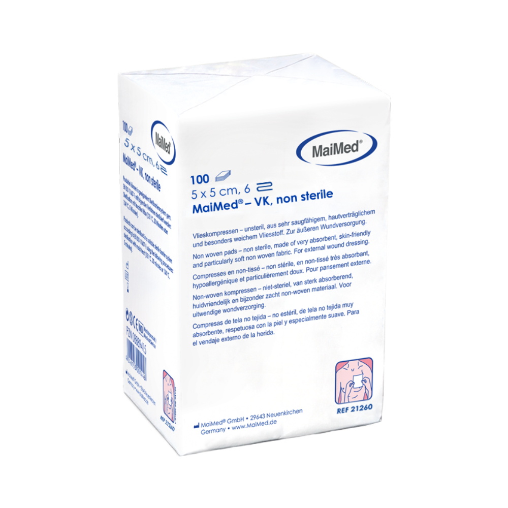 MaiMed-VK non-sterile fleece compresses of 100 pieces/paper bag