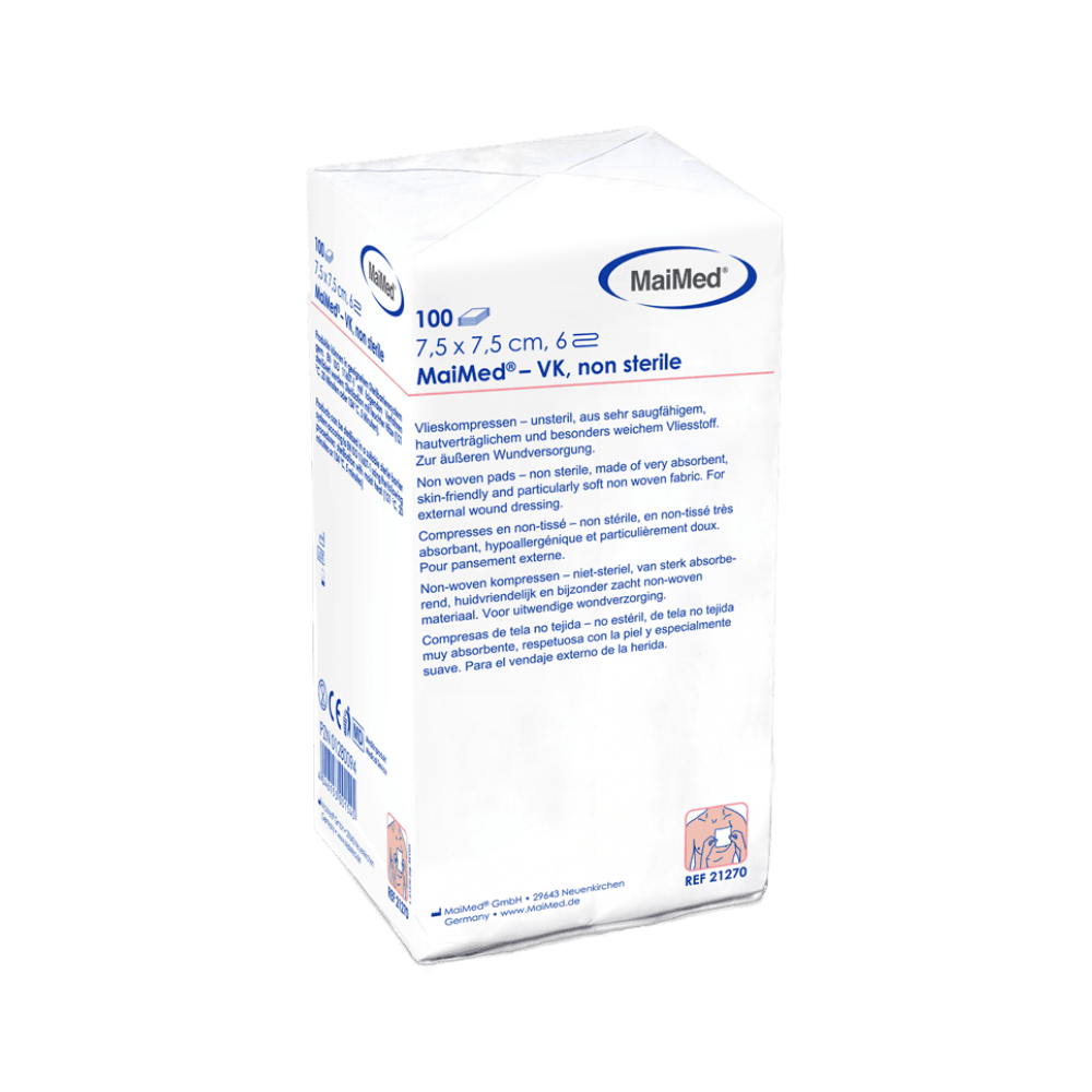 MaiMed-VK non-sterile fleece compresses of 100 pieces/paper bag
