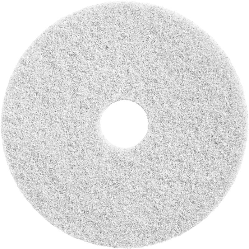 Das Twister Pad, Restaurierungs-Pad für Steinböden, weiss von Diversey Deutschland GmbH & Co. OHG ist ein weißes, rundes Pad mit Loch und rauer Oberfläche – ideal zur Reinigung von Steinböden.