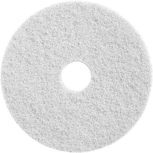 Das Twister Pad, Restaurierungs-Pad für Steinböden, weiss von Diversey Deutschland GmbH & Co. OHG ist ein weißes, rundes Pad mit Loch und rauer Oberfläche – ideal zur Reinigung von Steinböden.