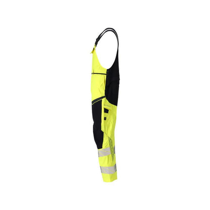 Dungarees, knee pockets, stretch inserts Multisafe dungarees, hi-vis yellow/black-blue