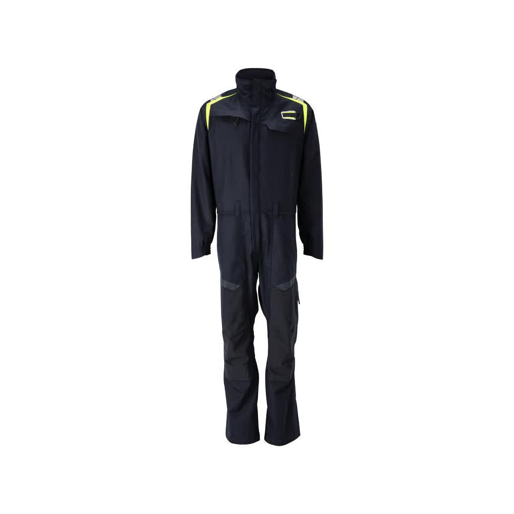 Overall, knee pockets, stretch inserts combination Multisafe, black blue/hi-vis yellow