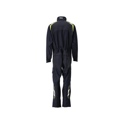 Overall, knee pockets, stretch inserts combination Multisafe, black blue/hi-vis yellow