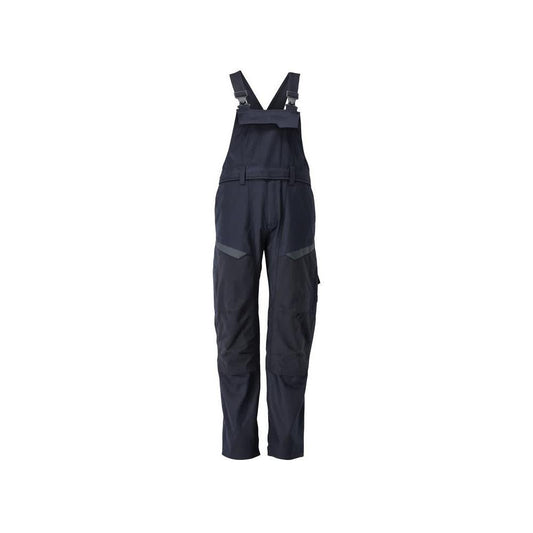 Dungarees, knee pockets, stretch inserts Multisafe dungarees, black blue/hi-vis yellow