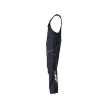 Dungarees, knee pockets, stretch inserts Multisafe dungarees, black blue/hi-vis yellow