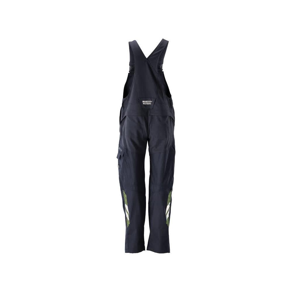 Dungarees, knee pockets, stretch inserts Multisafe dungarees, black blue/hi-vis yellow