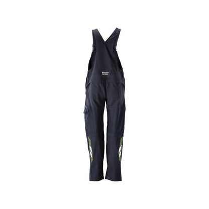 Dungarees, knee pockets, stretch inserts Multisafe dungarees, black blue/hi-vis yellow