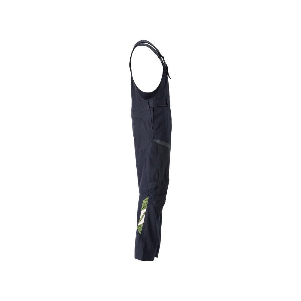 Dungarees, knee pockets, stretch inserts Multisafe dungarees, black blue/hi-vis yellow