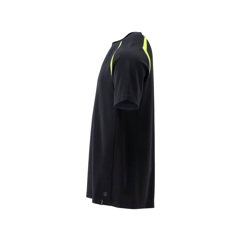 T-shirt, modern fit T-shirt Multisafe, black blue/hi-vis yellow