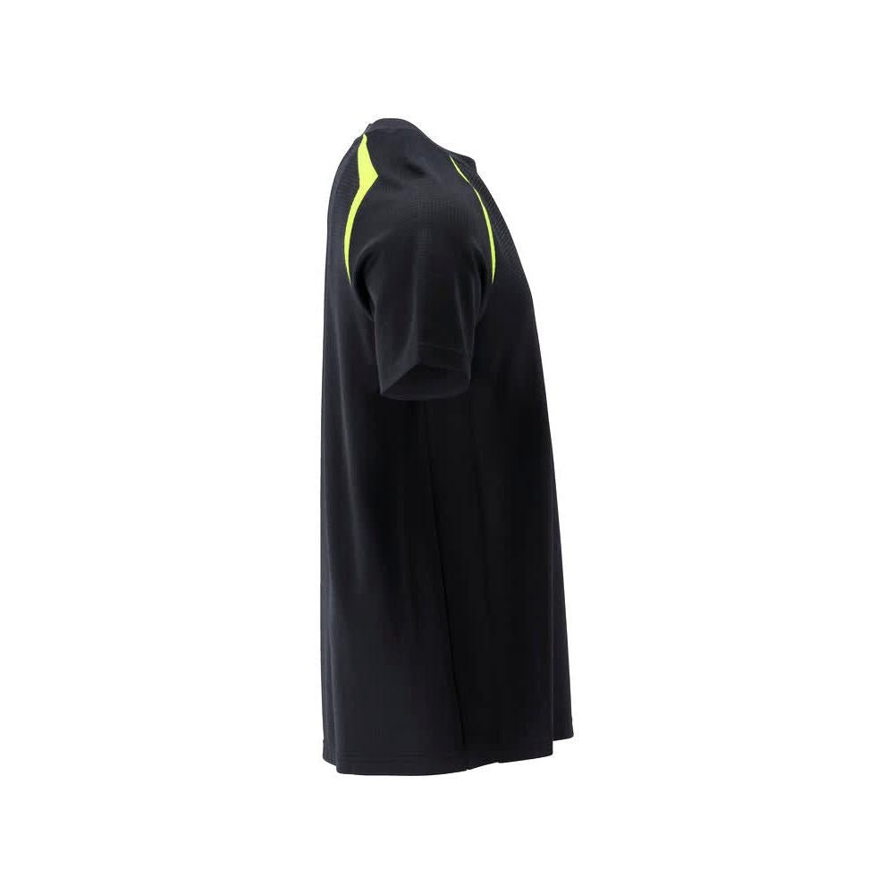T-shirt, modern fit T-shirt Multisafe, black blue/hi-vis yellow