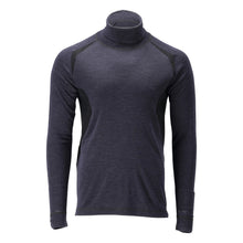 Functional undershirt, turtleneck, wool undershirt Multisafe, black-blue