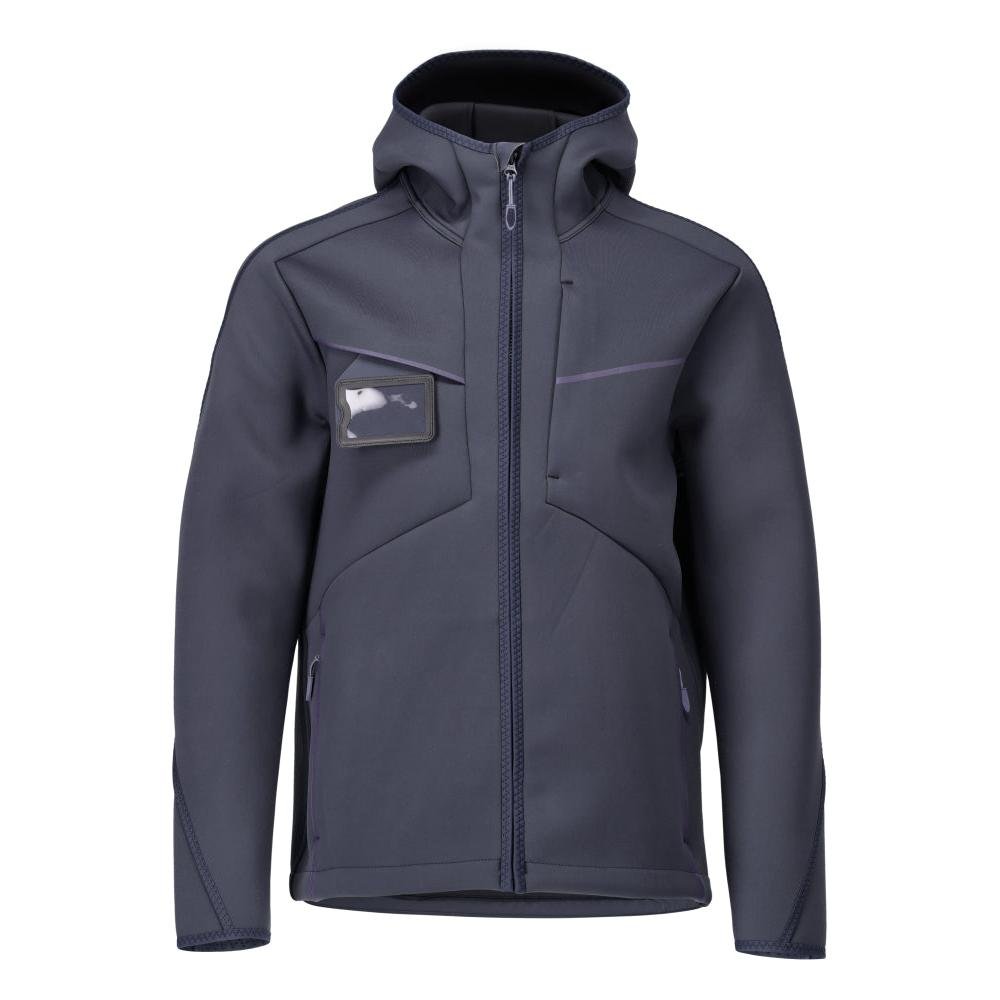 Soft shell jacket, hood, modern fit soft shell jacket