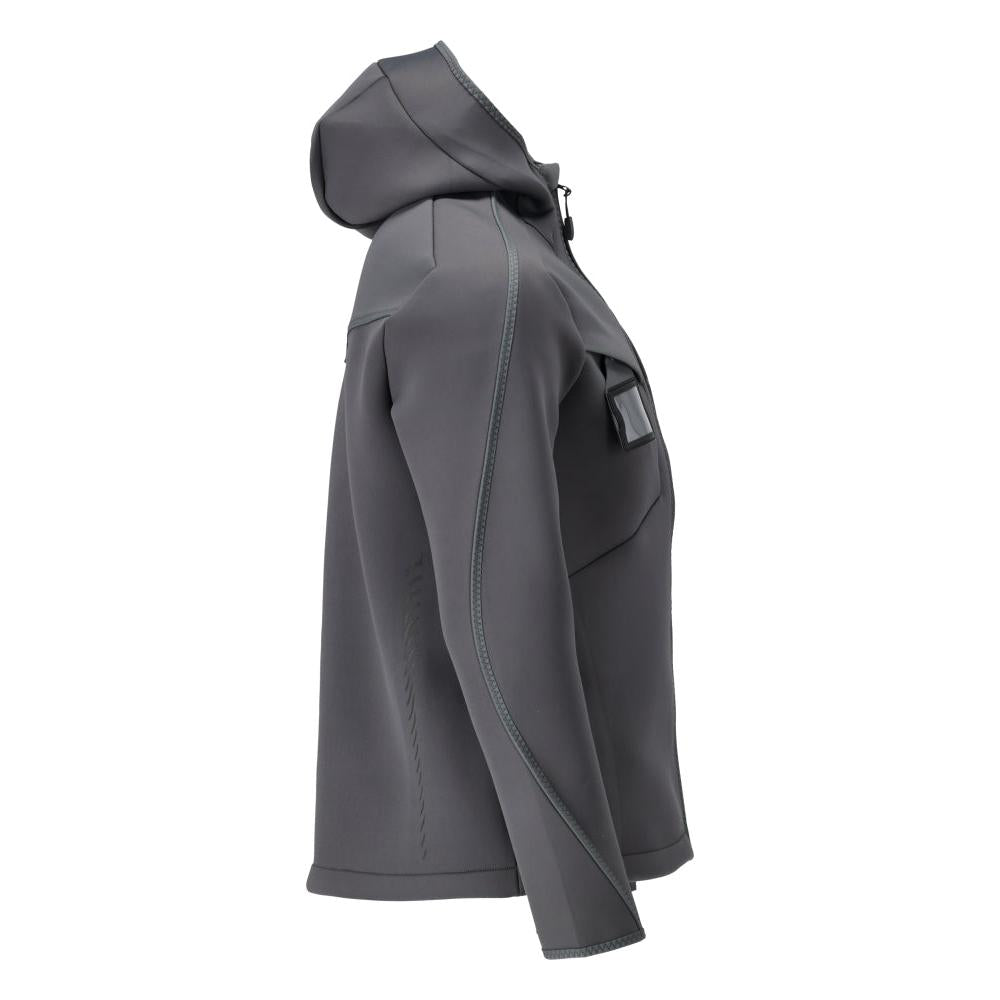 Soft shell jacket, hood, modern fit soft shell jacket
