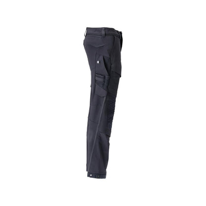 Pants, knee pockets, durable, stretch pants, black-blue